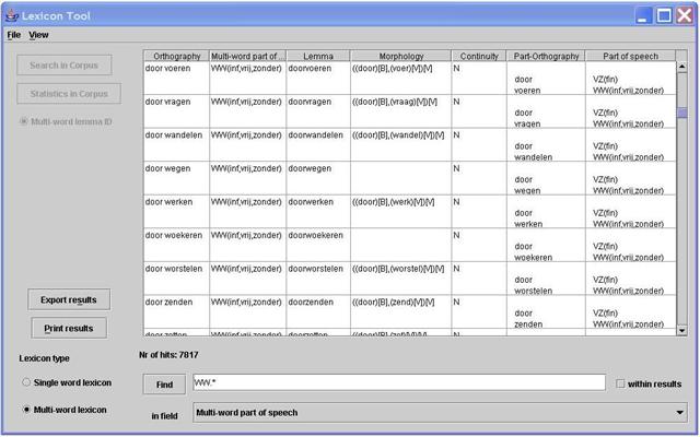 Voorbeeld Meerwoordlexicon